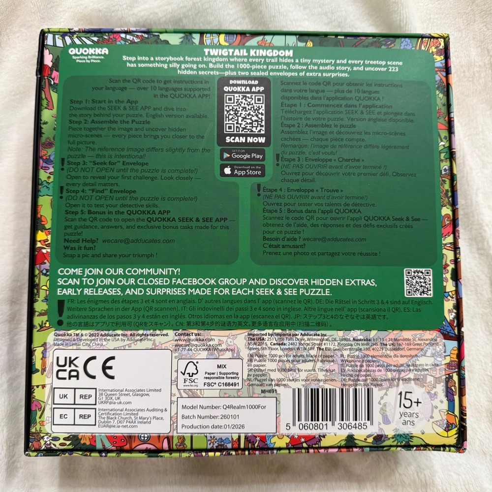 QUOKKA Seek & See Twigtail Kingdom 1000 Piece Mystery Jigsaw Puzzle 223 Secrets - Picture 2 of 6